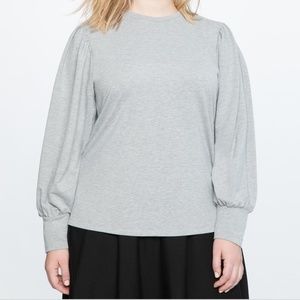 Eloquii light gray Puff sleeve top 18/20, NWT